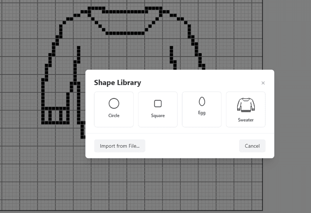 Custom stitch shapes editor in TypeAlot needlepoint software