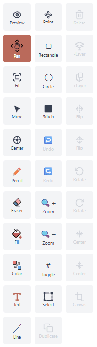 TypeAlot toolbar — needlepoint pattern design software tools